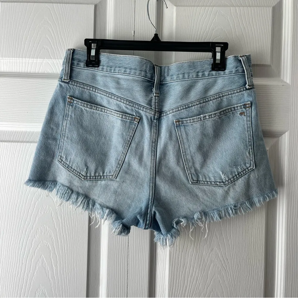 Madewell Sz 27 Relaxed Denim Shorts Cedarcroft Wash Slouchy Cut Offs Button Fly - Image 4