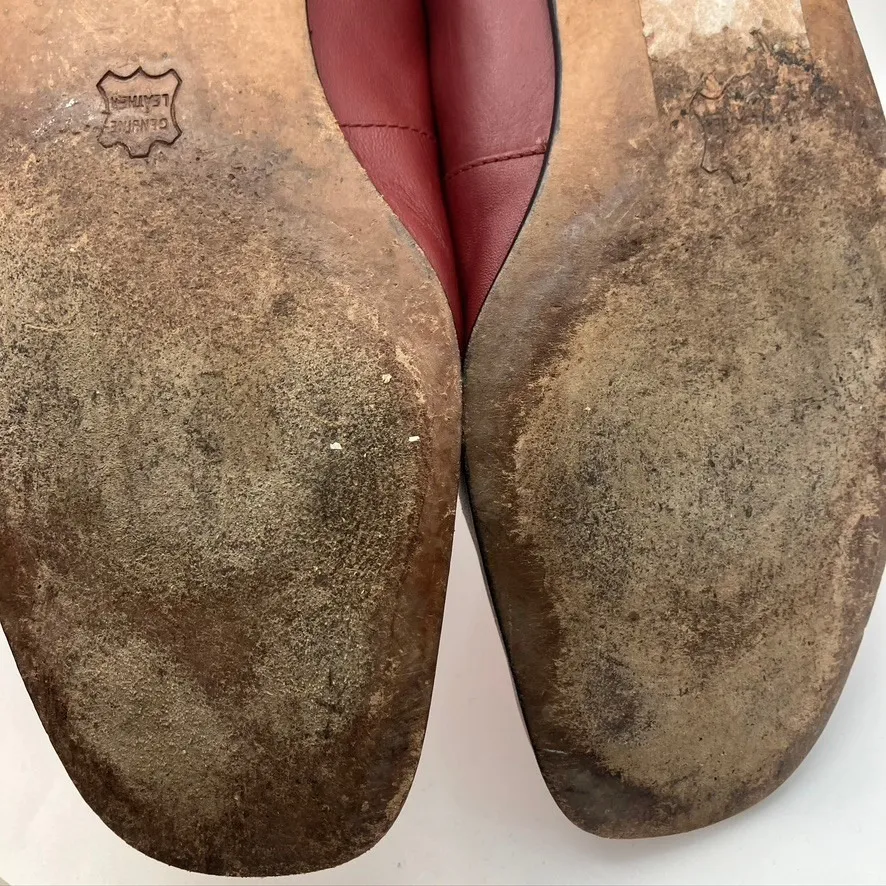 Bass‎ Womens Leather Loafers Size 9.5M Red Slip - Image 10