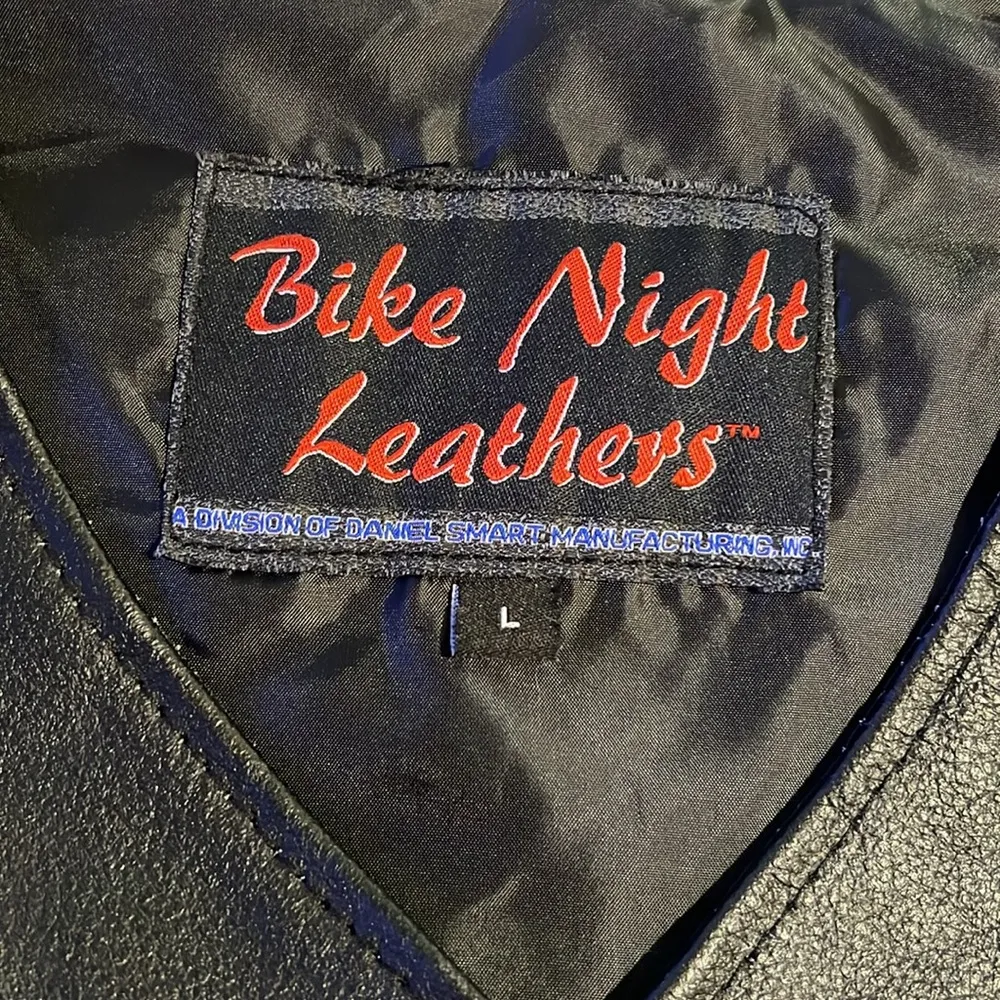 Black Leather Vest by Bike Night Leathers Womens size L Y2K Size L - Image 2