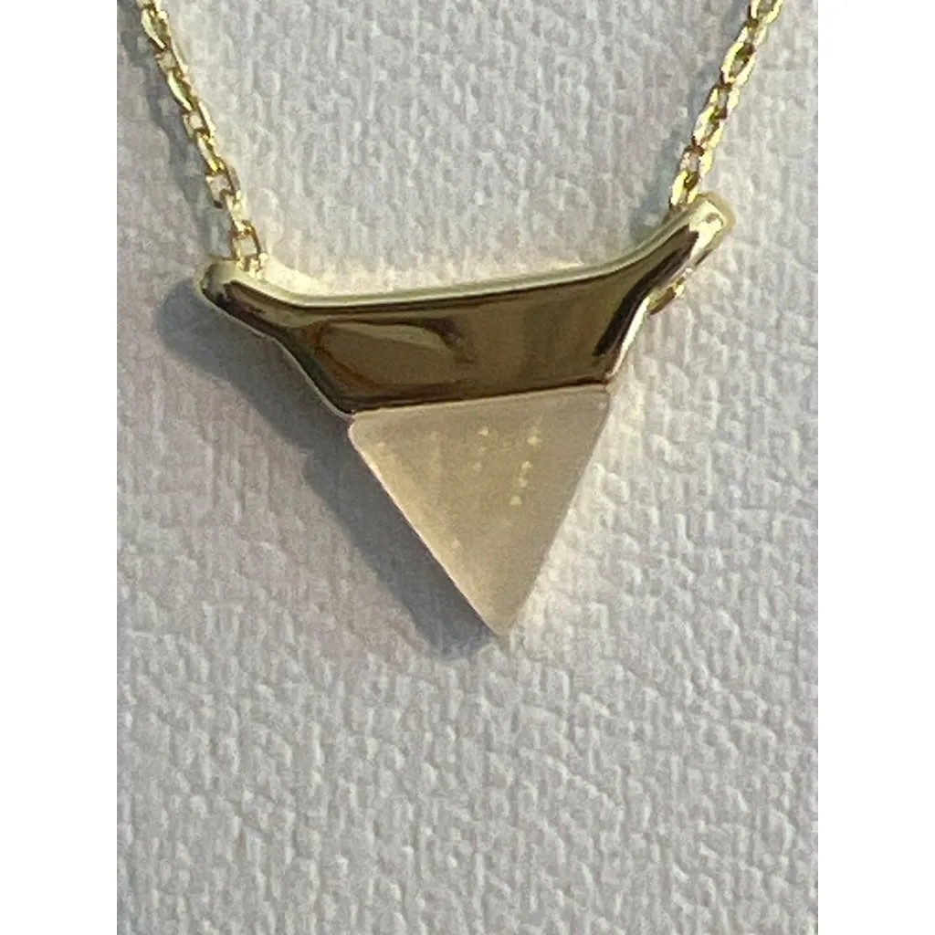Uncommon James Gold Tone Necklace Triangle Pendant Delicate 16" + 3.5" NWT - Image 2