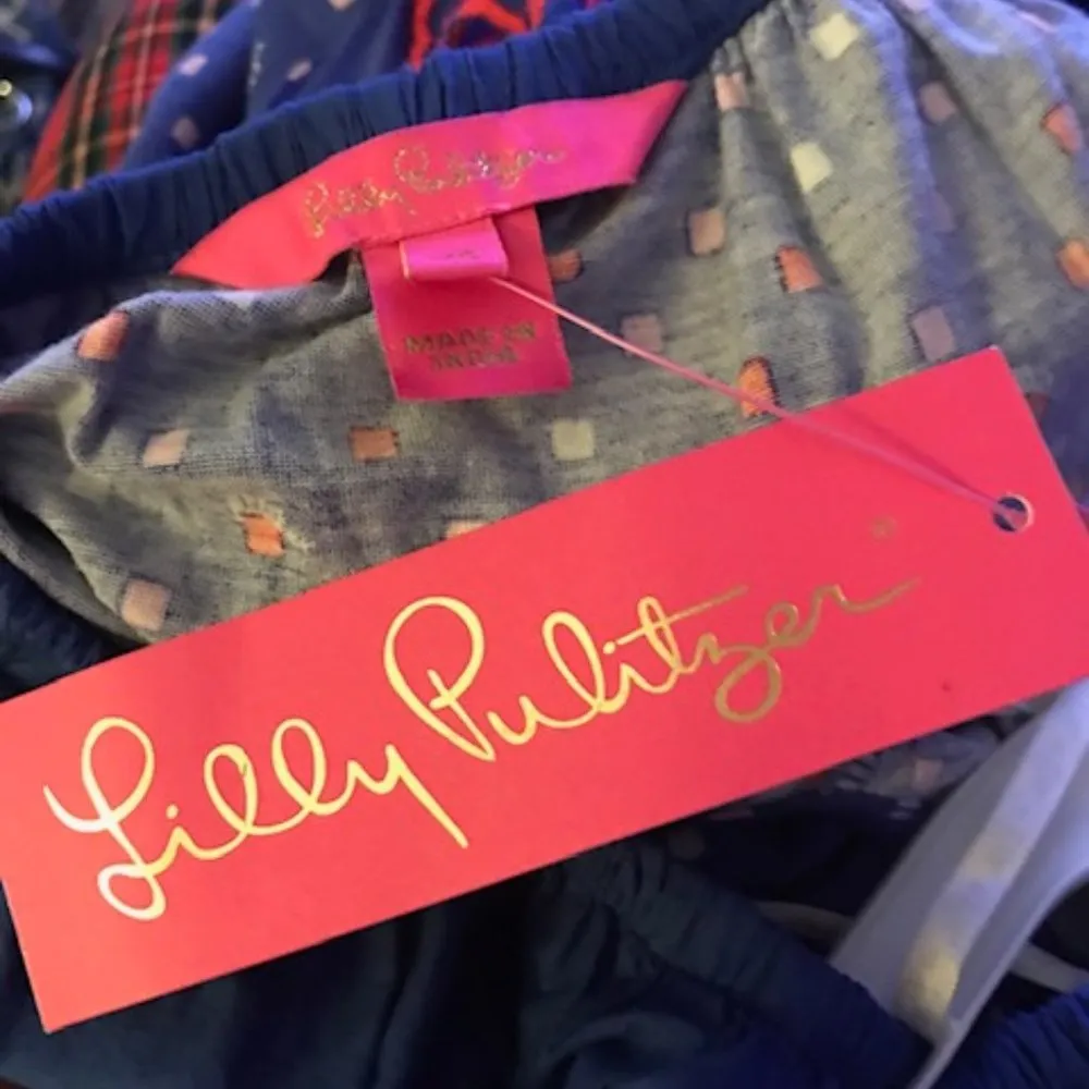 Lilly Pulitzer Kalama Off Shoulder Ruffle Smocked Dress Size XS blue New - Image 9