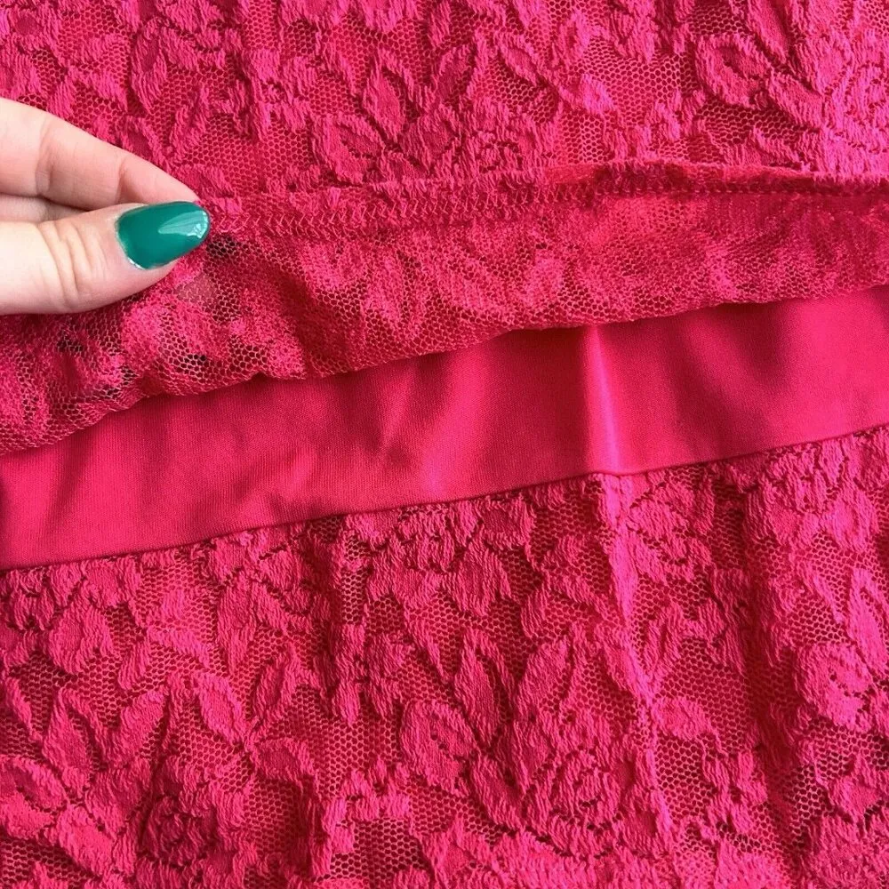 NWT Skye's The Limit Womens Large L Pink Lace Floral Dressy Tank Top Valentine - Image 6