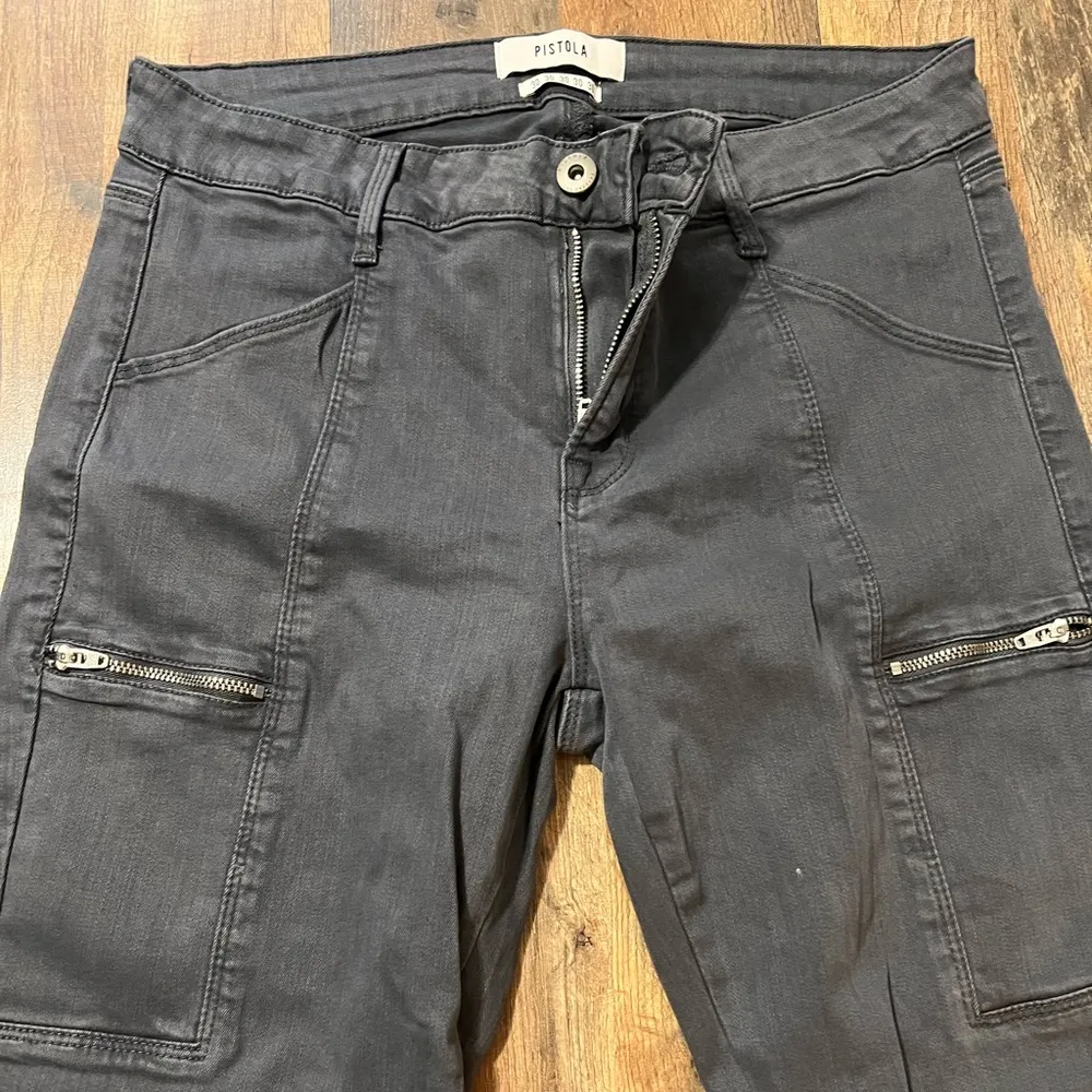 Pistola Women’s Hannah Cargo Gray Skinny Zipper Pant Jeans - Image 3