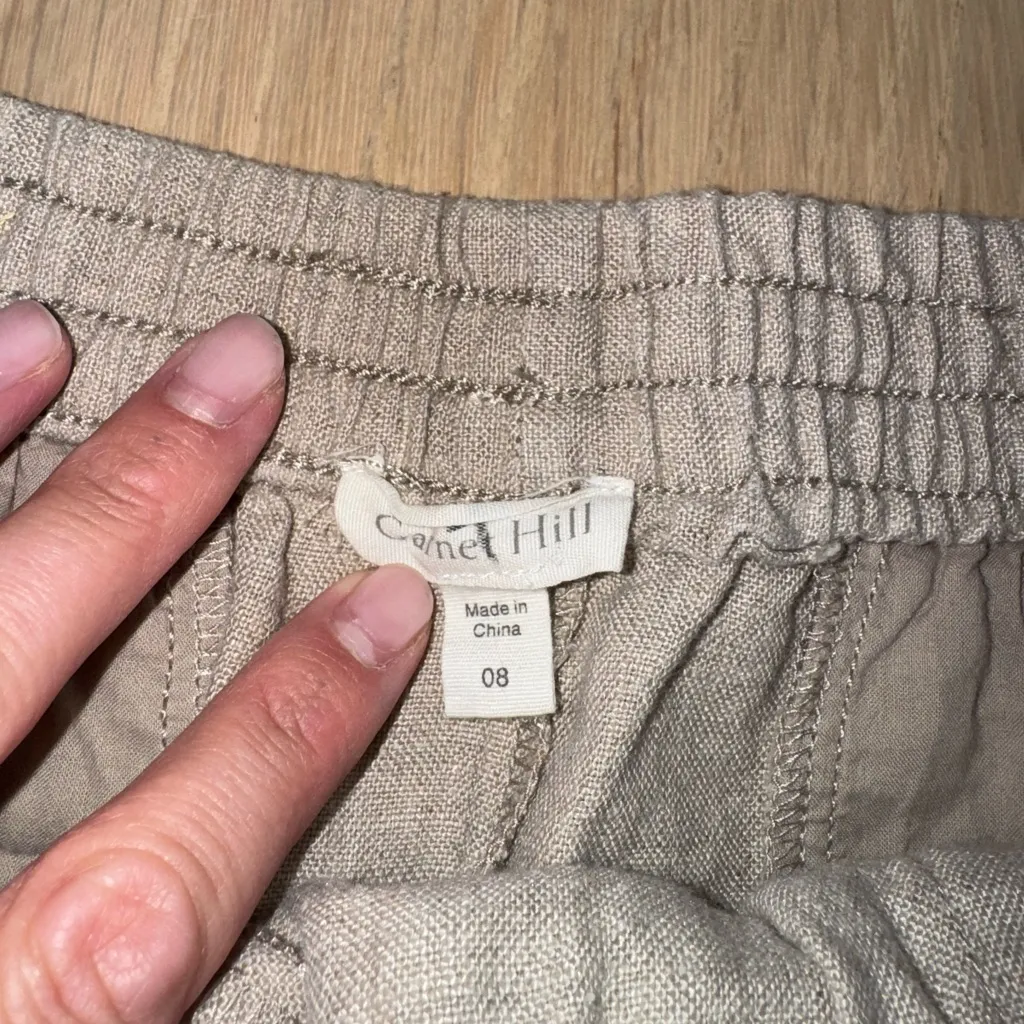 Garnet Hill Beige Stretchy Skirts With Pockets Size 08 - Image 3