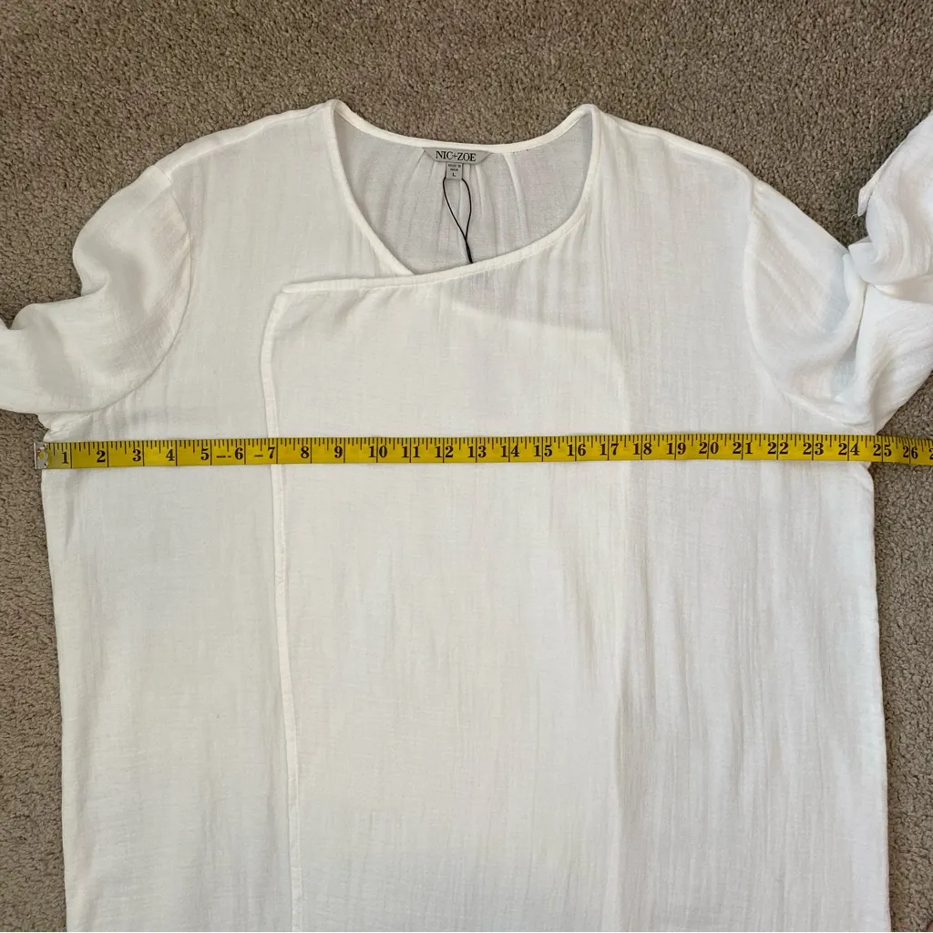 Nic+Zoe Double Gauze Boatcruise Cardigan Paper White‎ L - Image 7