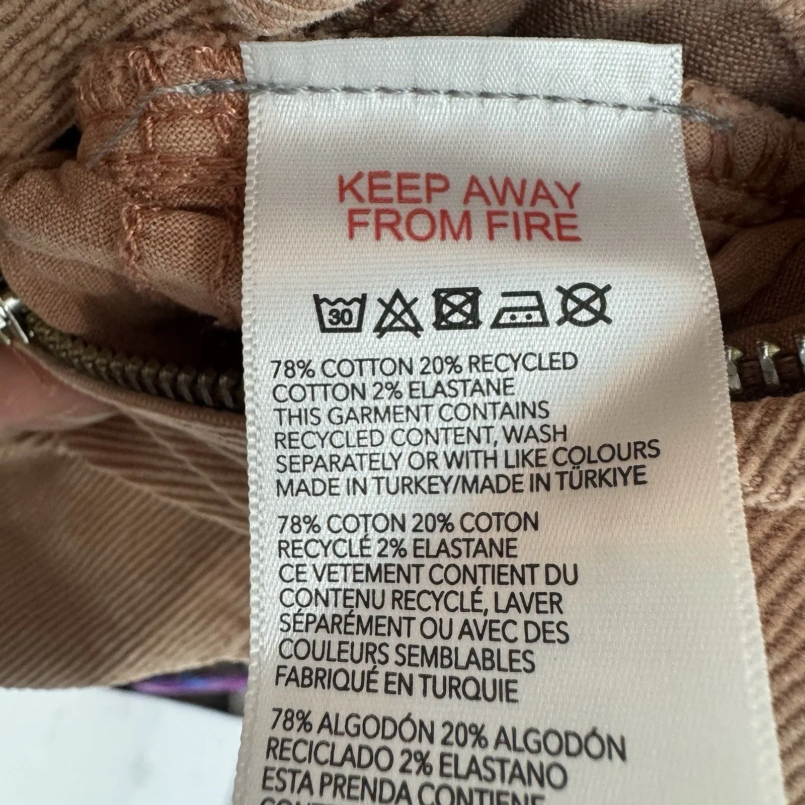 BDG Corduroy Zip Coverall Wide Leg Jumpsuit Size S Pink Utility Cargo 70s Retro - Image 13