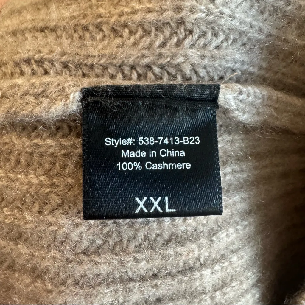 Jenni Kayne 100% Cashmere 1/2 Zip Sweater in Undyed Stone XXL - Image 5