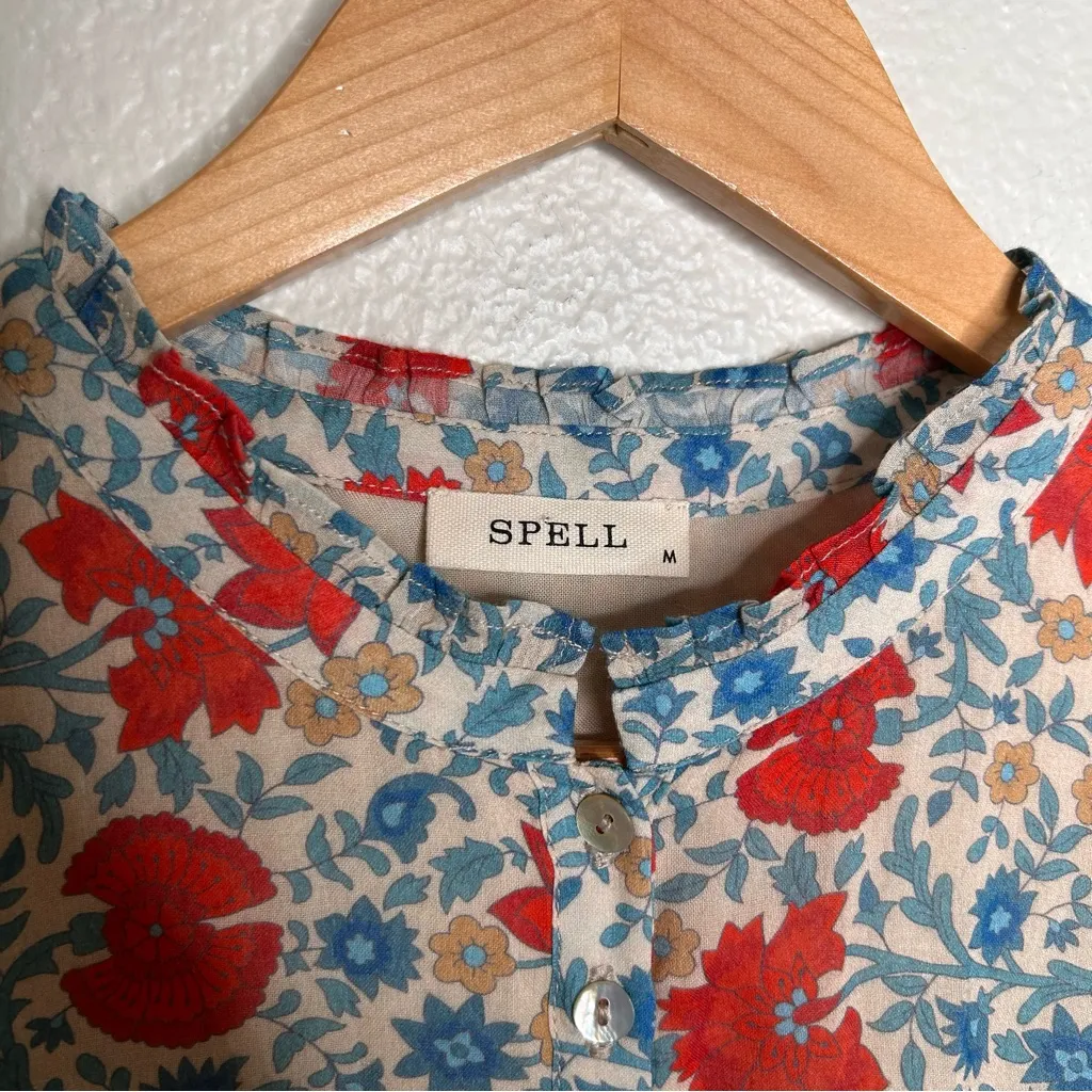 Spell Village Ruffle Mini Dress in Sky medium - Image 12