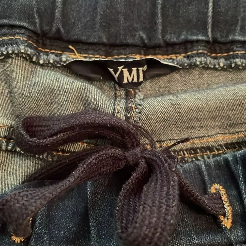 YMI Distressed Denim Jogger Blue Jeans Womens Size Small Pull-On - Image 2