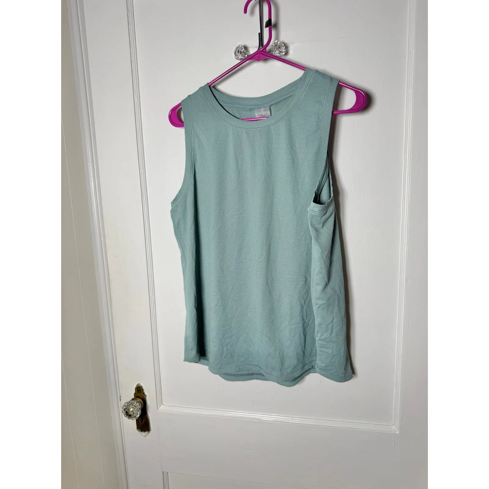 Calia Carrie Underwood Bubble Mesh High Low Tank Top Blue Agave XXL NEW Athletic - Image 2