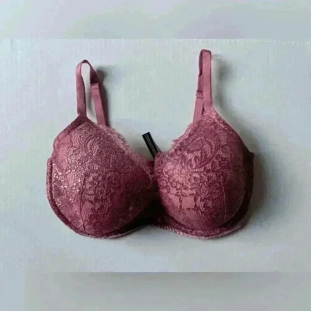 Victoria's Secret Women’s Plunge Dusty Rose Gold Metallic Pink‎ Bra Size 34 DD - Image 3