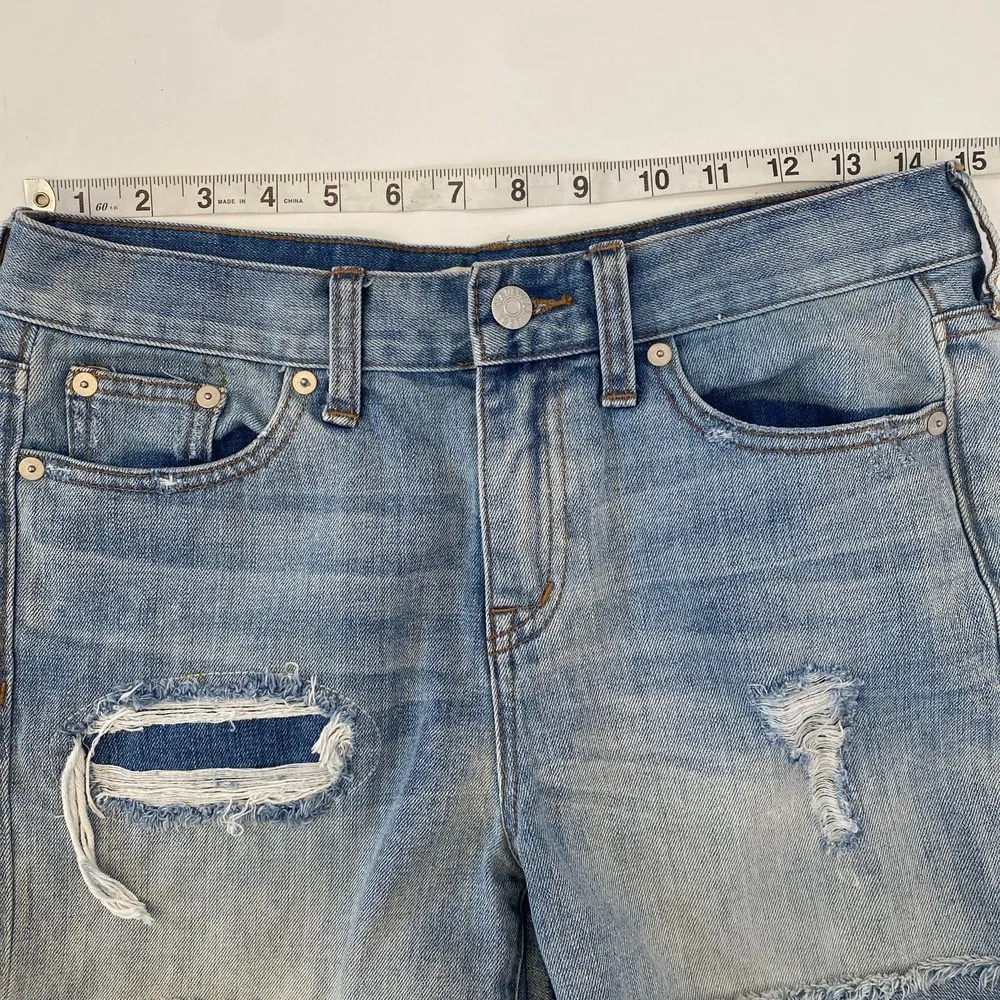 Madewell Light Blue Wash Distressed Mid Rise Denim Shorts EUC Sz 26 Cotton - Image 7