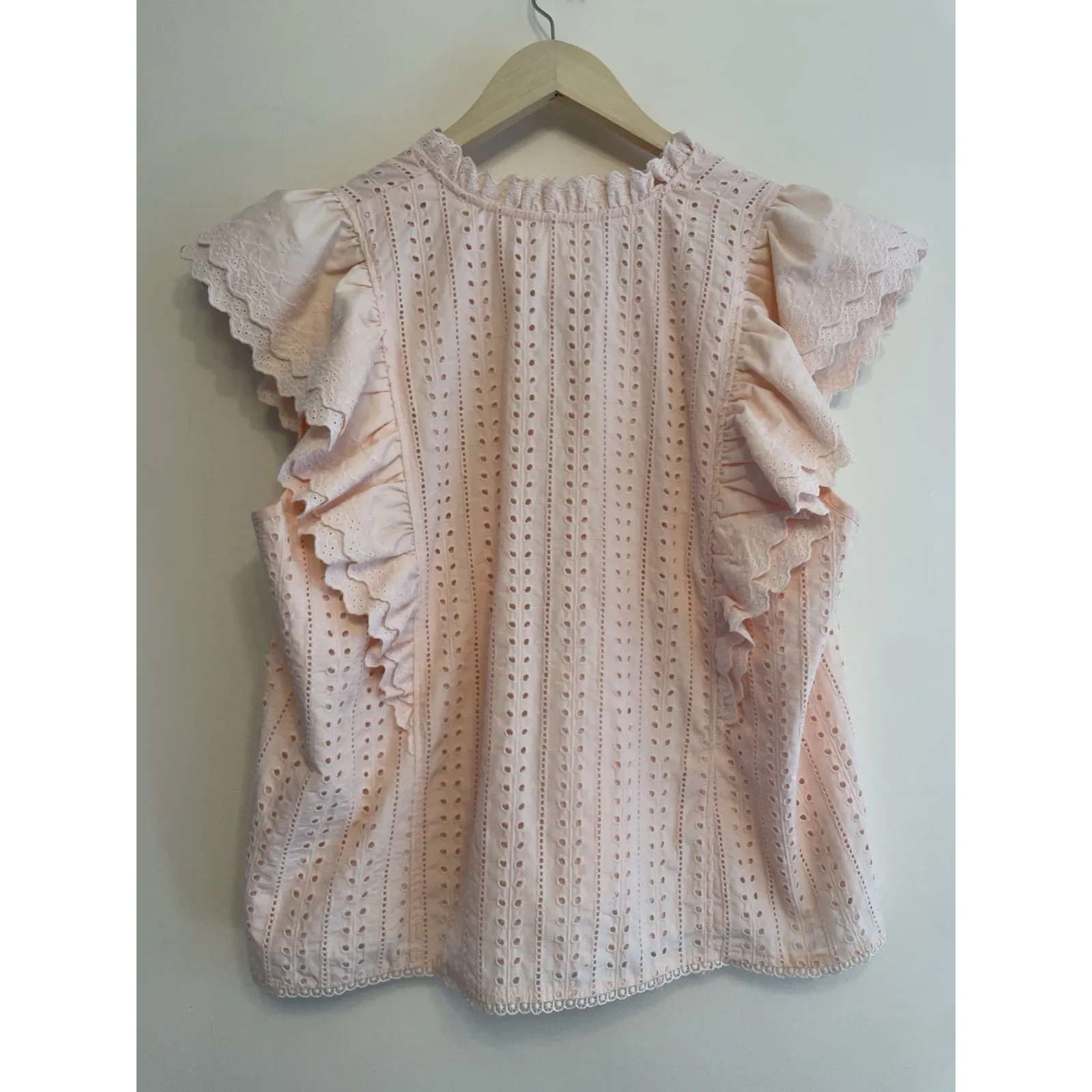 Hyacinth House Eyelet Balliet Top Women XXL Pink Ruffle Romantic Tuckernuck - Image 6