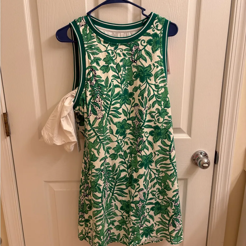 NWT Lilly Pulitzer Kick Serve Dress UPF 50+ Fiddle Leaf Green Lil Escape XL - Image 2