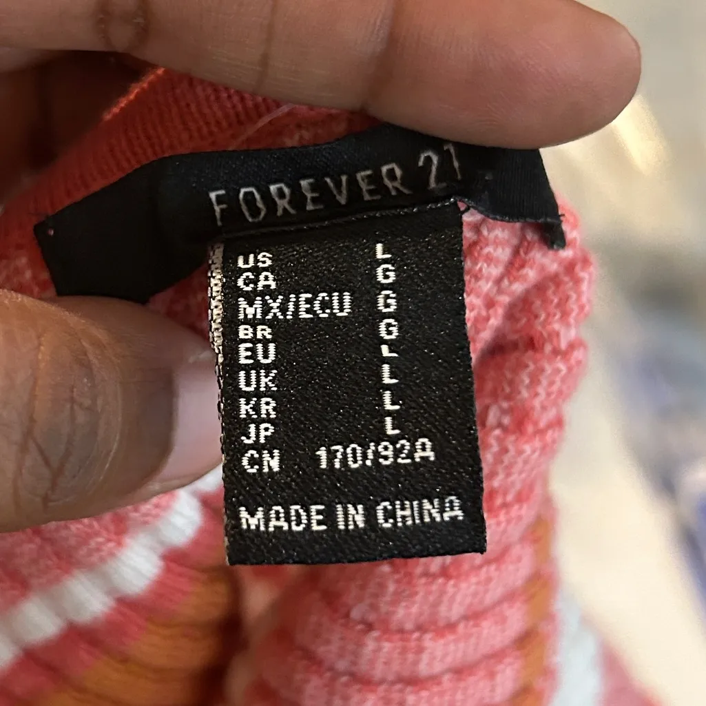 Kitschy 70s Retro Multicolor Striped Ribbed Knit Soft Autumn Layering Tank Top L - Image 8