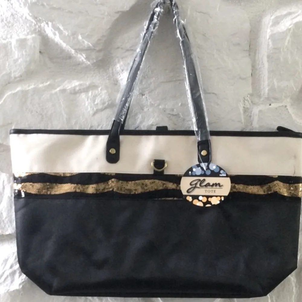 Black Glam Tote with Gold "BLING" Detailing - Image 5