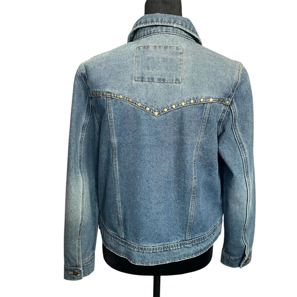 Frye Denim Jean Jacket Rivets Studding Detail NEW with tags - Image 3