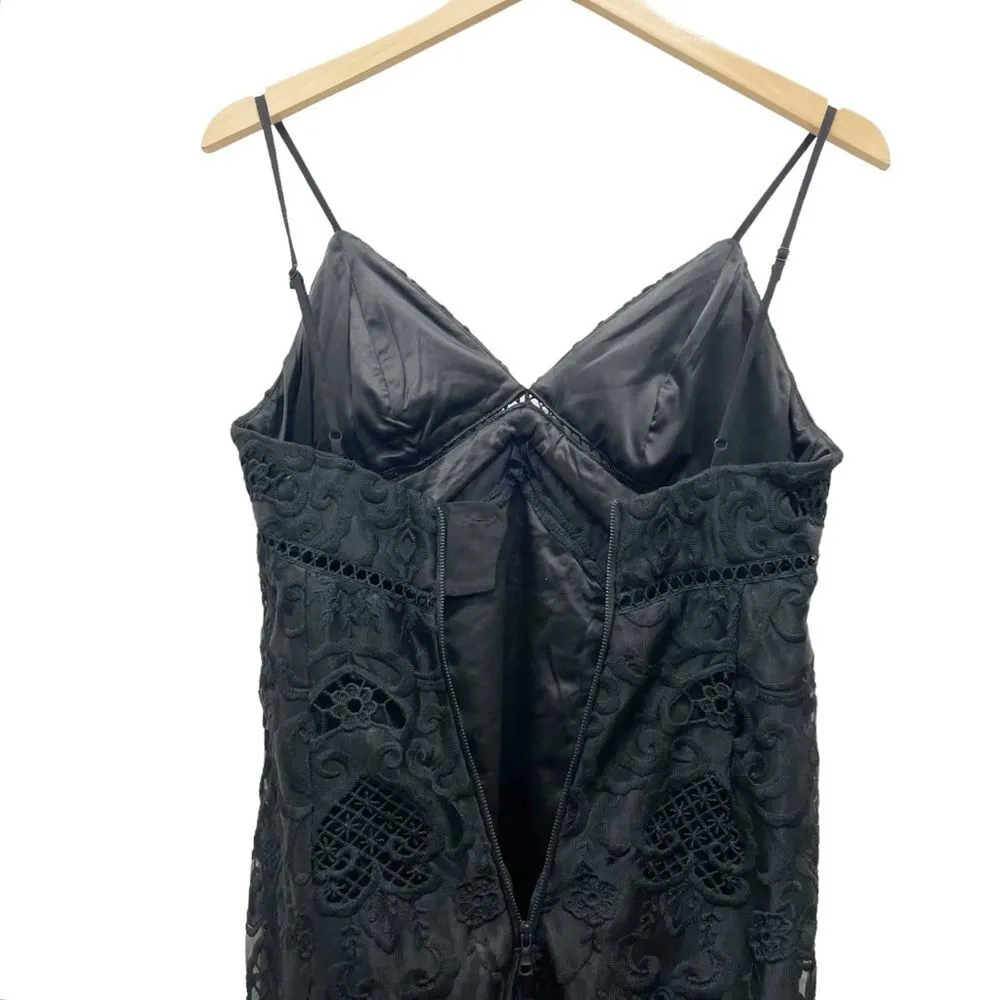 NWT Bardot Lola Black Lace Midi Slip Dress Cocktail Party Women's Size 4 | XS - Image 8