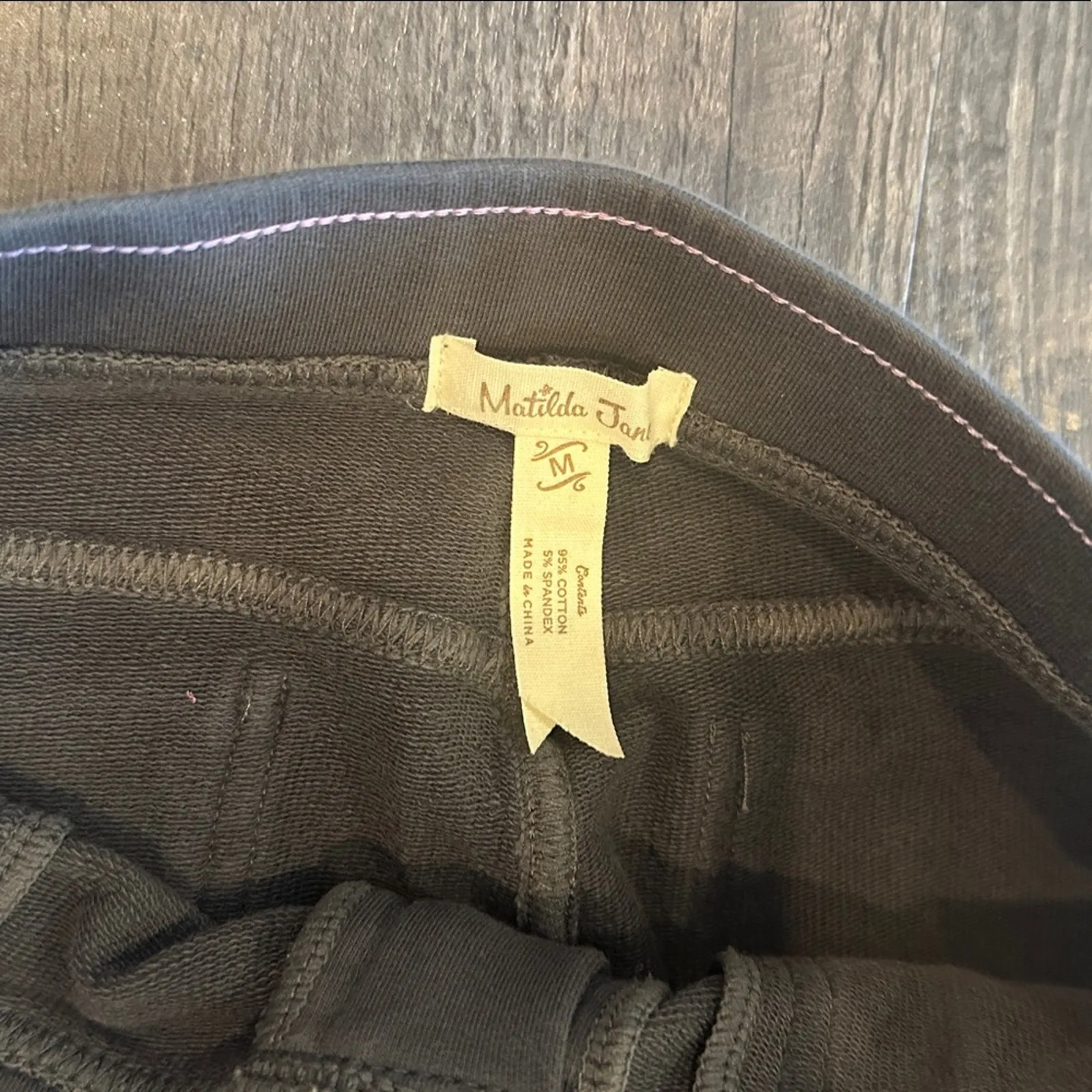 Matilda Jane Medium Charcoal Zip Zip Hooray Moto Leggings - Image 3