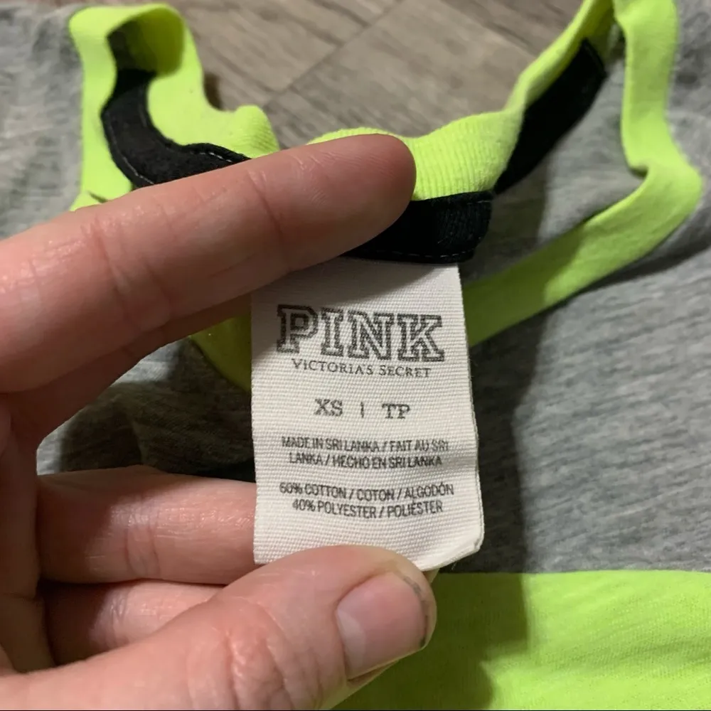 PINK Victoria’s Secret Neon Green 3/4 long sleeve Shirt; XS - Image 5