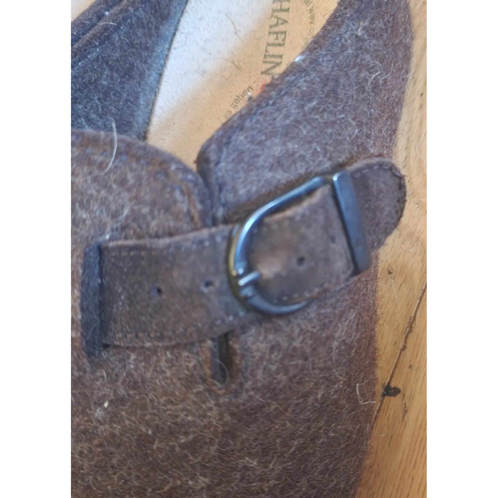 Haflinger Womens Charcoal Felt Clogs Slip On Comfort Shoes Size 40 Brown - Image 2