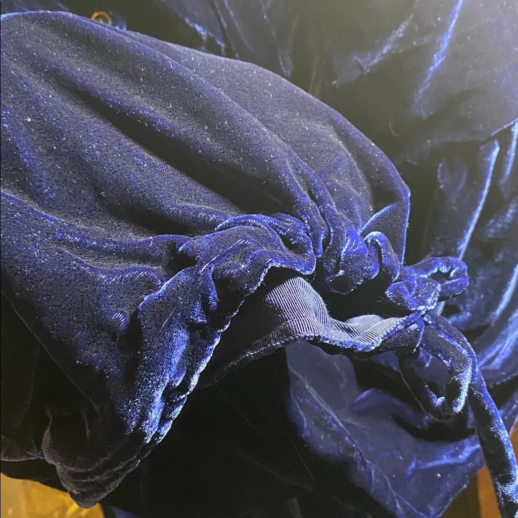 Free People Lotus Dropped Patch Pocket Cinched Tie Ankle Blue Velvet - Image 8