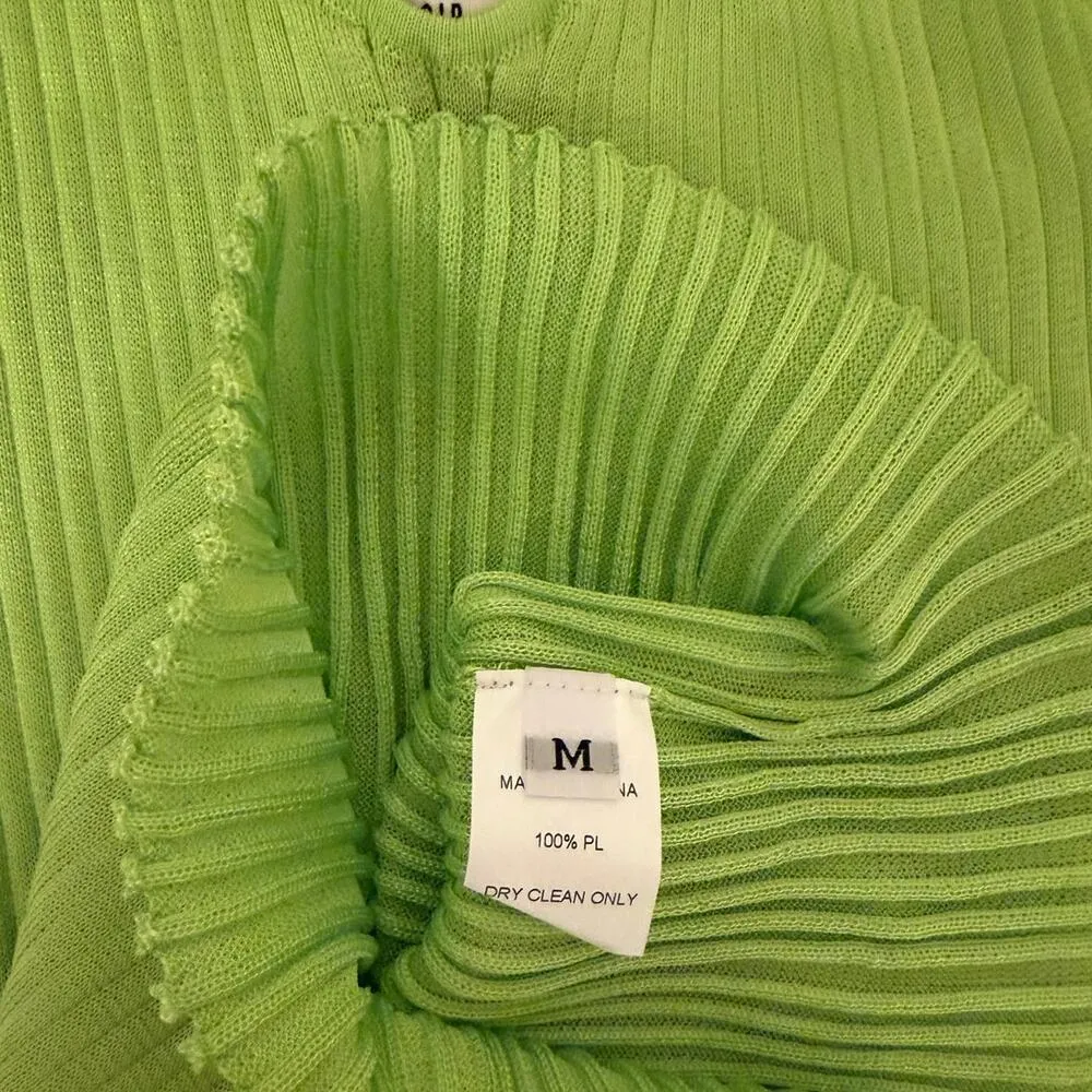 Maryam Nassir Zadeh Blanca Tank Size M Fern Brat Neon Green Ribbed Knit Top NWT Size M - Image 4