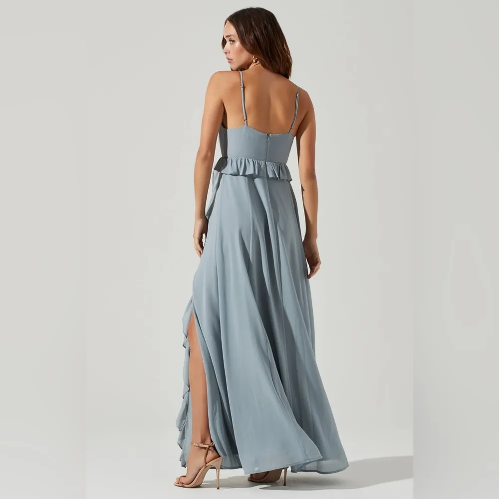 -ADORIA RUFFLE SIDE SLIT MAXI DRESS - Image 2