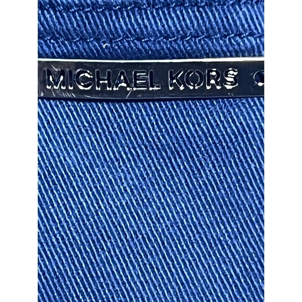 Michael Kors Cropped Skinny Pants Jeans Blue Silver Tone Hardware Size 8 - Image 5