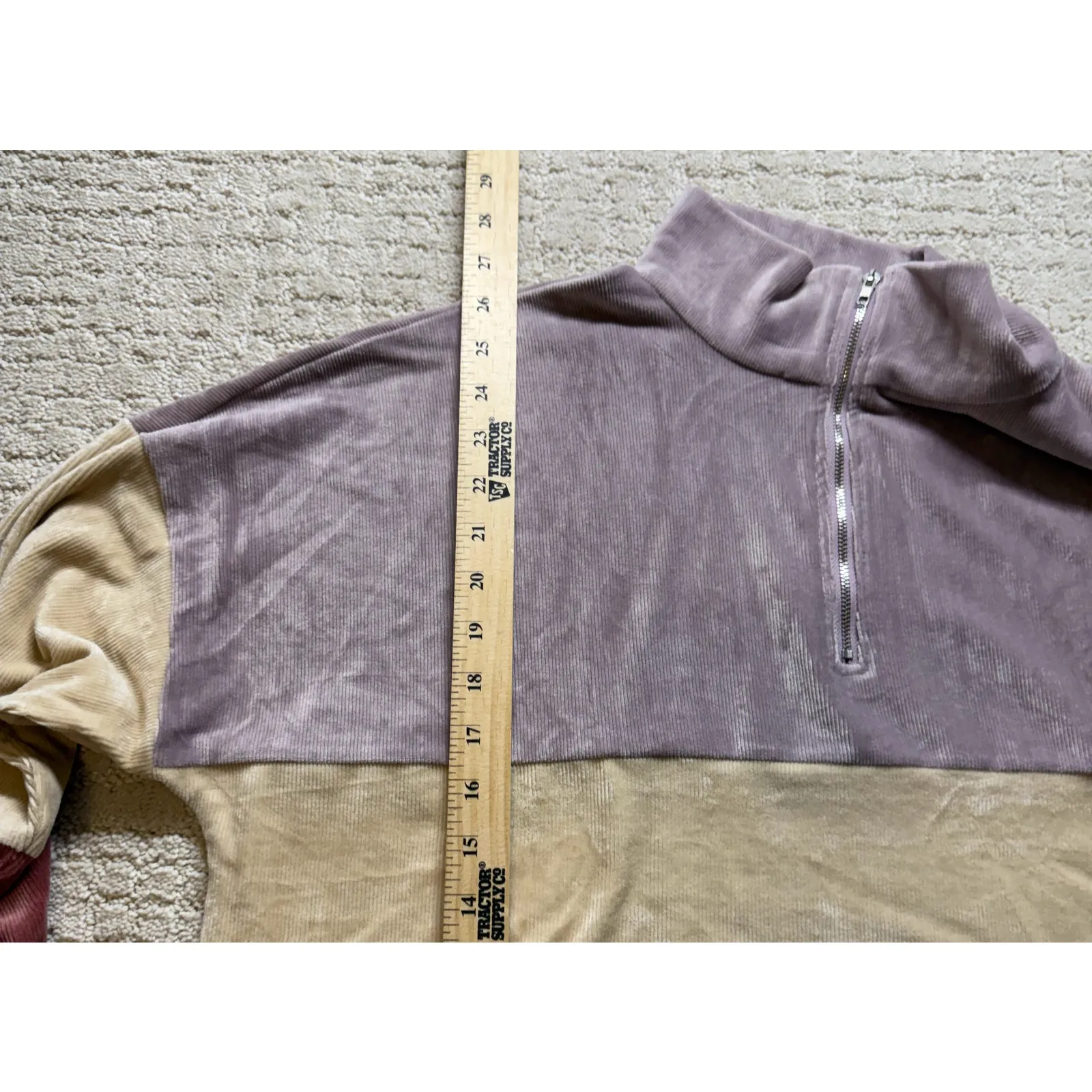 Staccato Pullover Sweater Womens Large Multicolor Striped L/S Casual 1/4 ZIP - Image 6