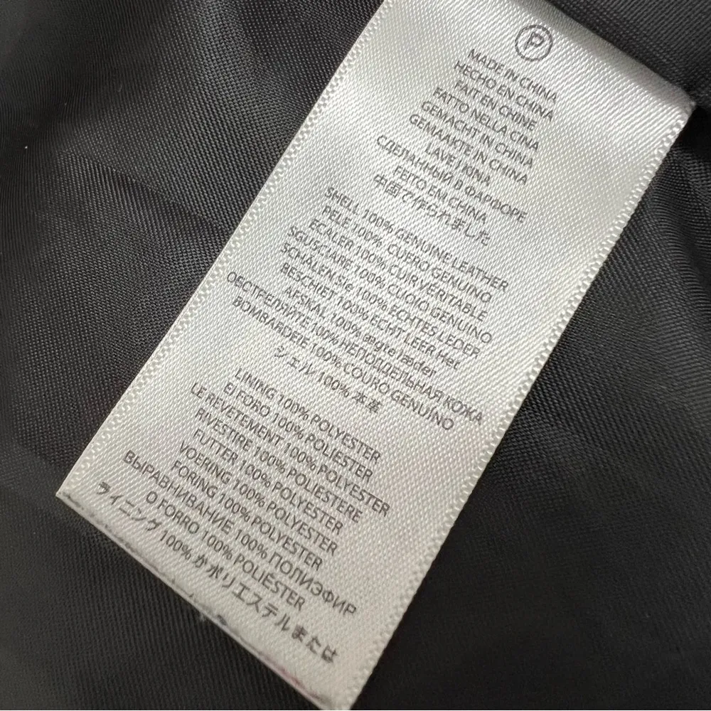 Michael Kors  Shawl Collar Genuine Leather Jacket Size Medium M Black Moto Grunge - Image 6