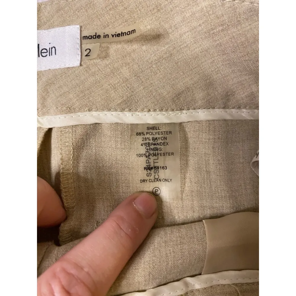 Calvin Klein Beige Lightweight Trousers Officewear Slacks Size 2 - Image 5