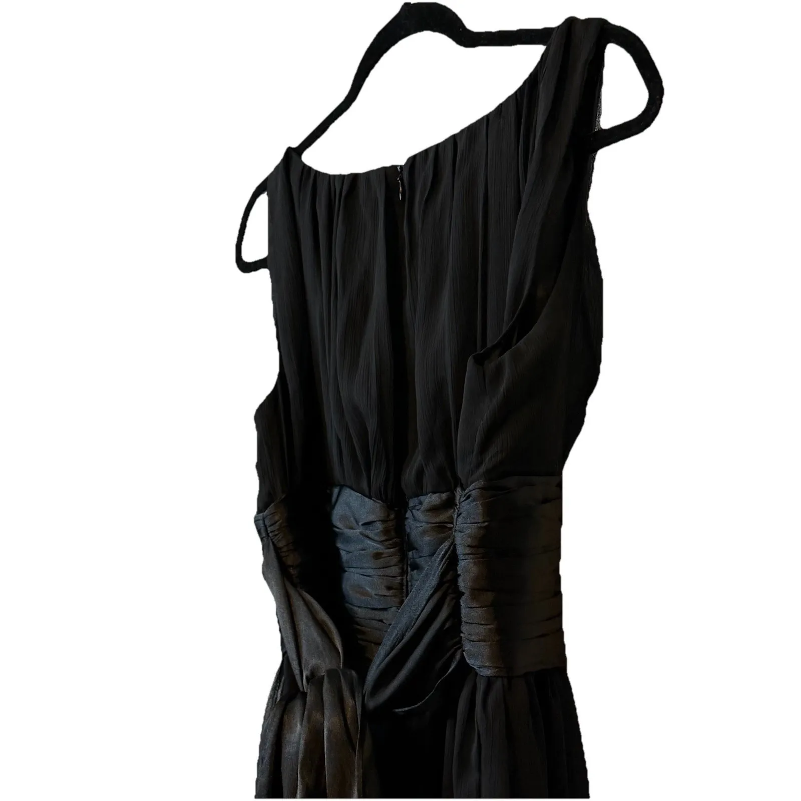 London Style Times Dress Black Rushed Top Sleeveless EUC Cocktail Evening Sz 8 # - Image 4