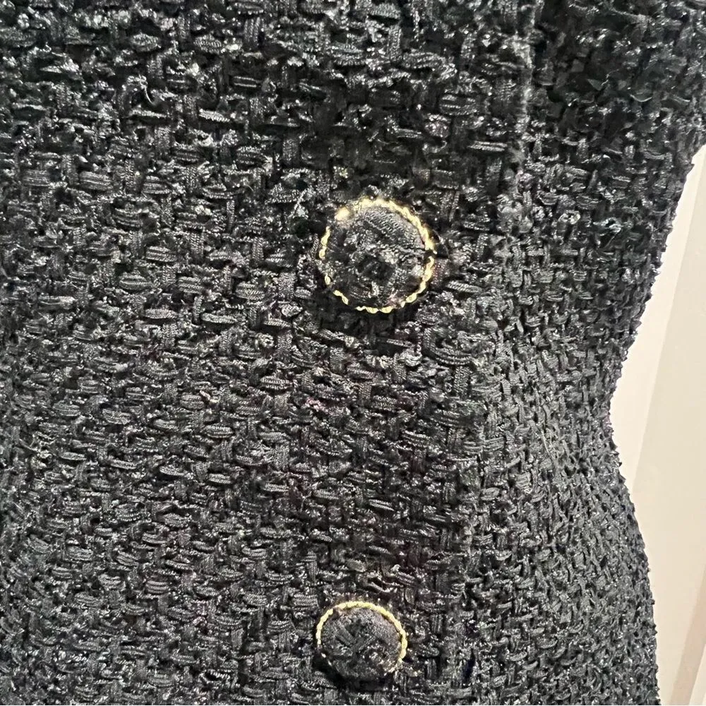 NWT Endless Rose Contrast Collar Tweed Mini Dress size xs women's with pockets! - Image 8