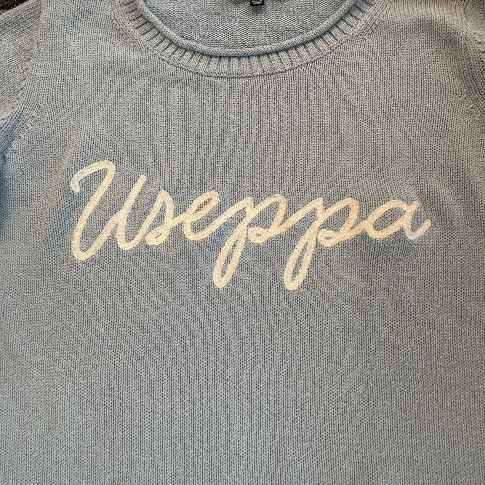 Duffield Preppy Lane Heirloom Cotton Women's Useppa Light Blue Sweater Sz M Size M - Image 5