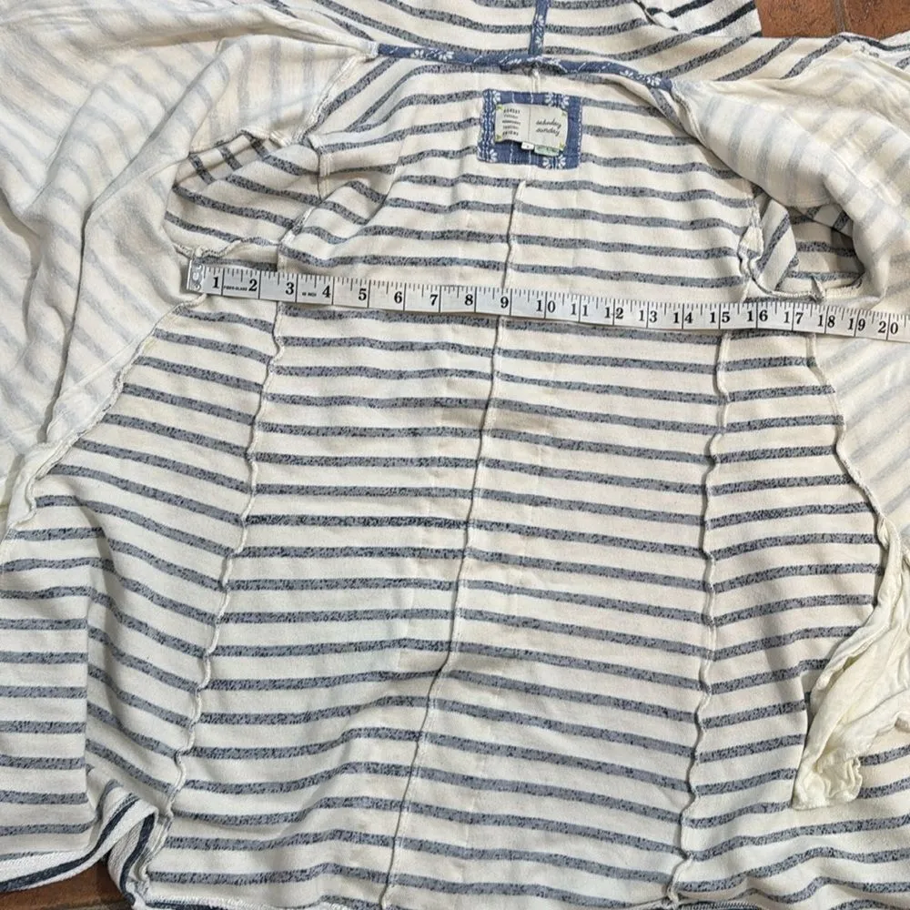Anthropologie Saturday Sunday striped Open Front Waterfall jacket/cardigan Sz M - Image 10