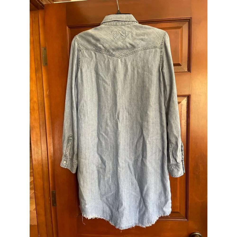 RAILS WESTERN CHAMBRAY BUTTON DOWN DRESS SMALL - Image 8