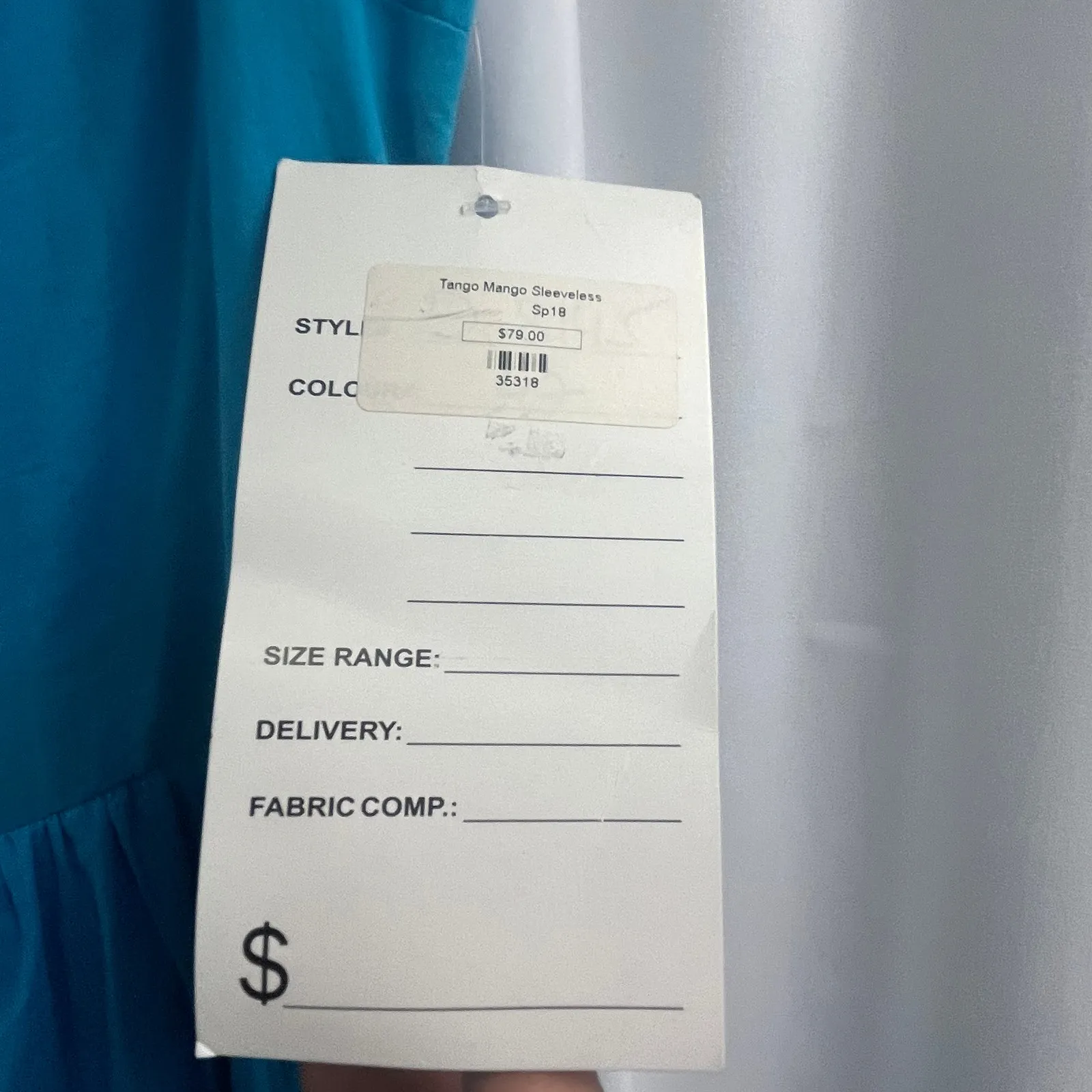 Tango Mango Blue Beaded Maxi Lined Belted Dress Women's Size S PocketsCottage - Image 5