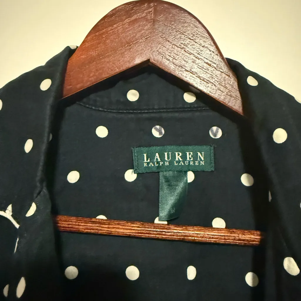 Ralph Lauren Black and White Polka Dot Top - Image 3