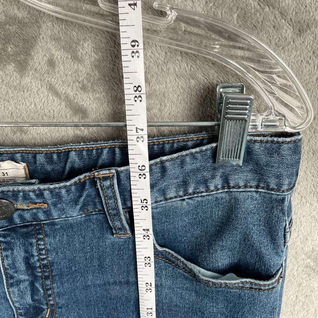 Free People Jeans Women’s W31 Blue Ripped Distressed Stretch Denim High Rise Y2K - Image 4