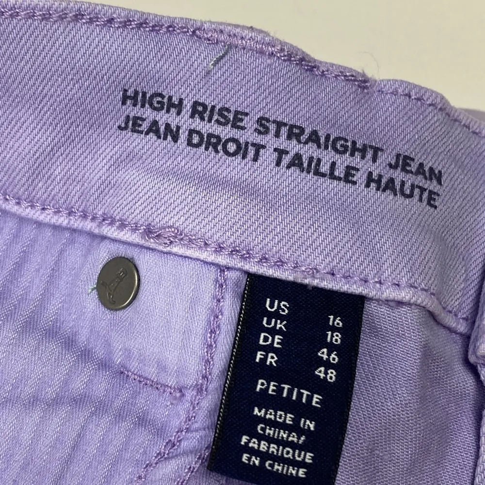 Lands End Lilac Purple High Rise Straight Leg Denim Jeans NWT Size 16 Petite - Image 5