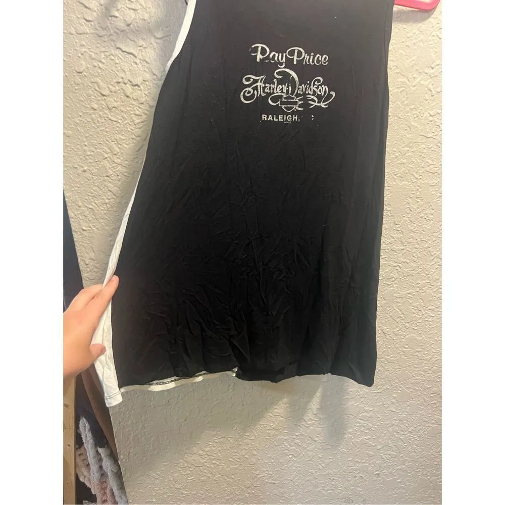 Harley Davidson 2 Tone Tank Top Woman’s Large Skull Print - Image 11