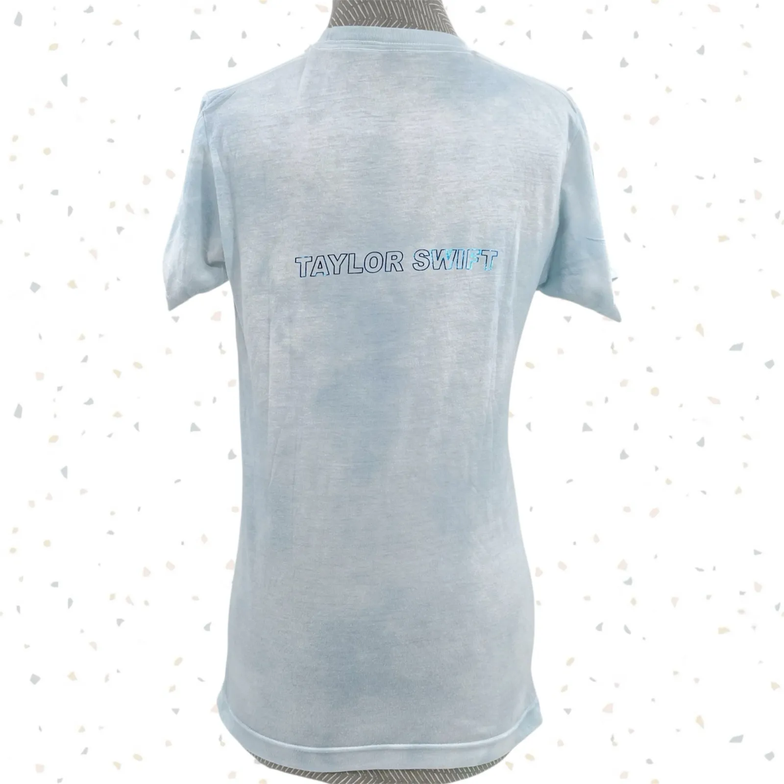 Taylor Swift Awesome! Short Sleeve Tee Lover Era Tie Dye Rainbow Foil Top Size S - Image 3