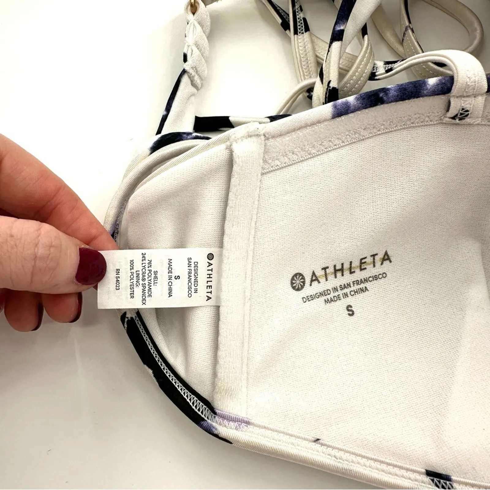 Athleta Floral Aqualuxe Print Square Plunge Bikini Top Size Small - Image 5