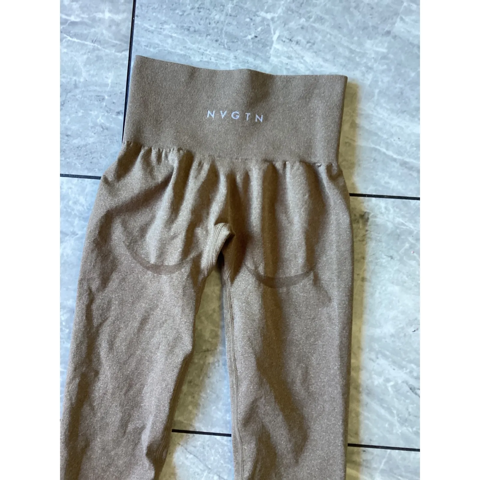 NVGTN Seamless High Waisted Leggings Tan XS Workout Gym Athletic - Image 2