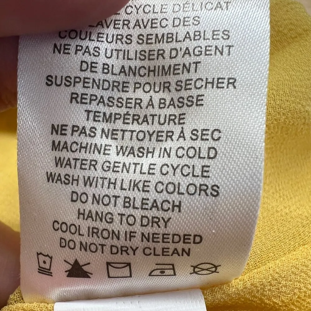 Cupcakes And Cashmere Yellow Floral Halter Top With Metallic Detail Size Small - Image 11