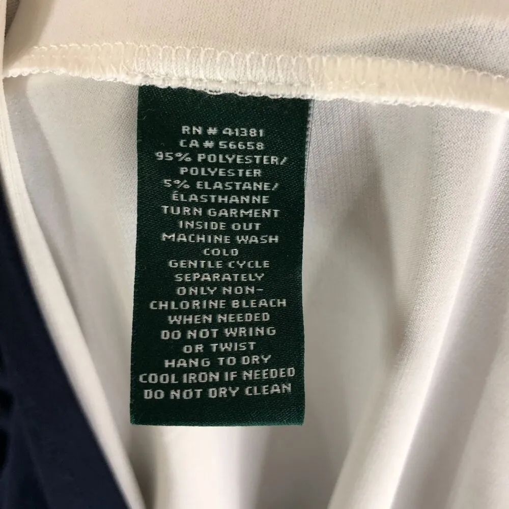 Lauren Ralph Lauren Shift Dress Boat Neck Colorblock Navy Blue White 16 - Image 5