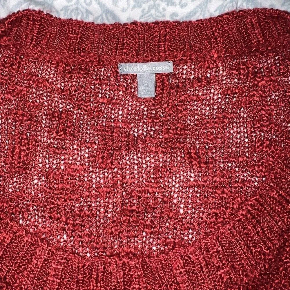 2 sweaters bundle set gray loft and red Charlotte Russe size S - Image 5