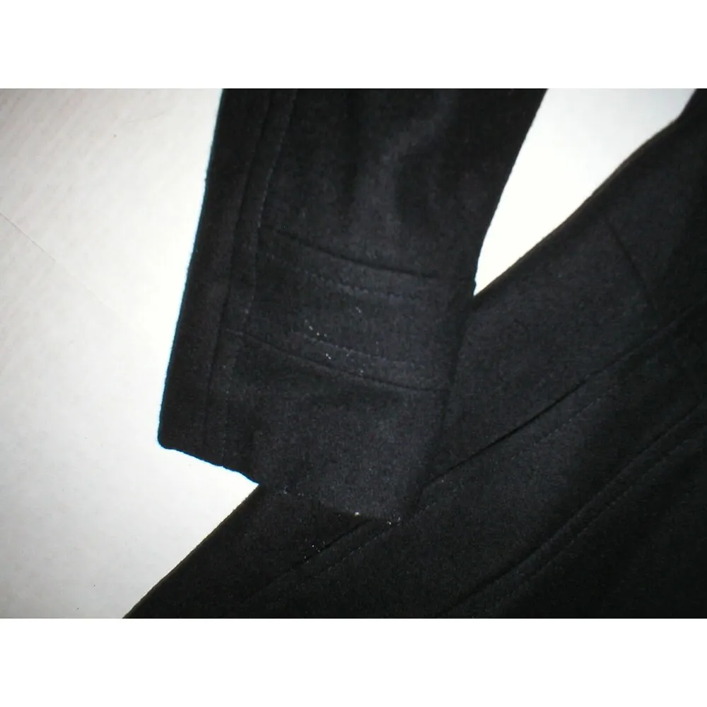 New NWT $180 Womens Long Croft & Barrow Wool Coat S Black Hood Small Peacoat - Image 4