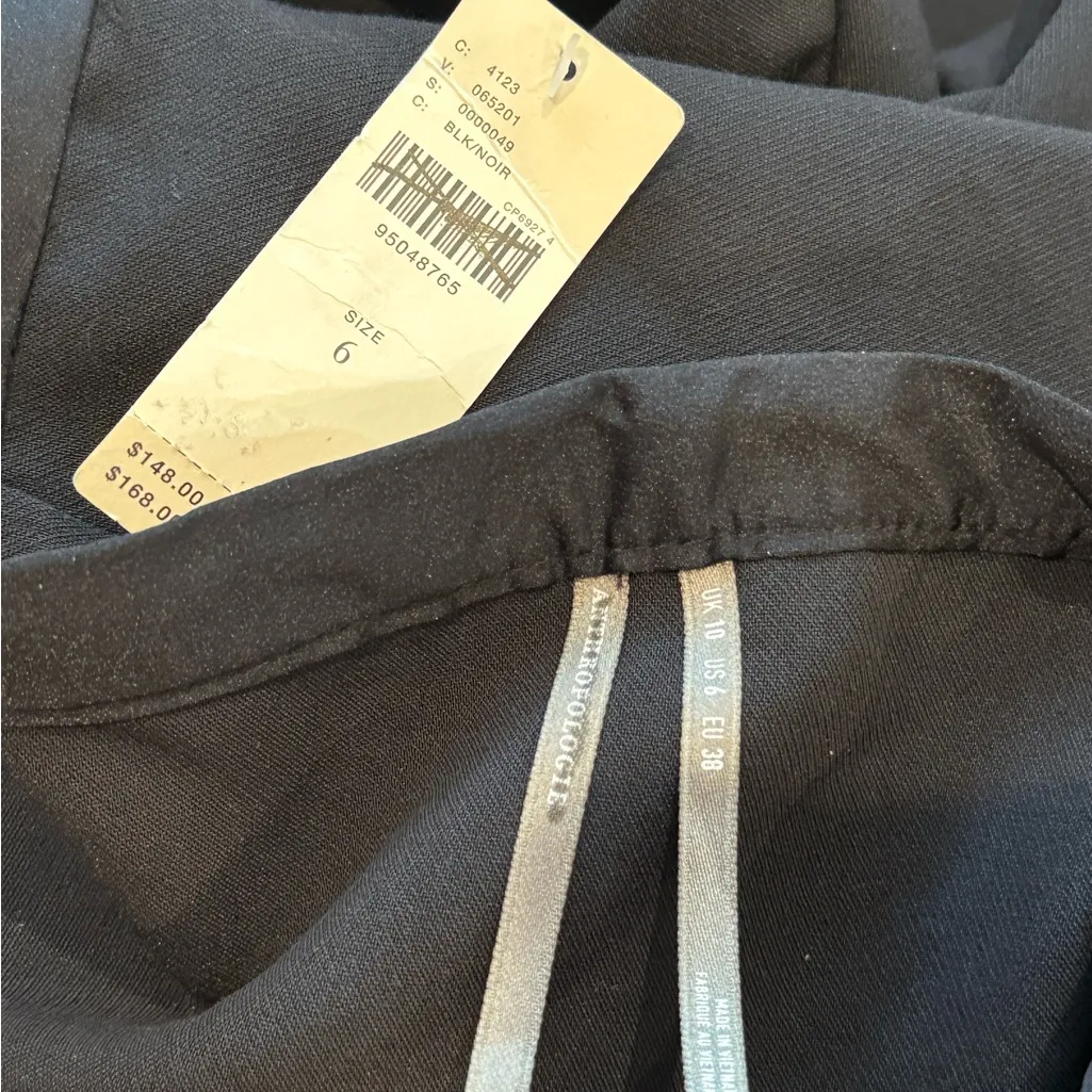 ANTHROPOLOGIE Corset Bow Pleated Wide Leg Trousers Black Size 6 NEW - Image 9